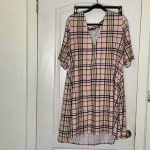 Quarter  zip Plaid dress